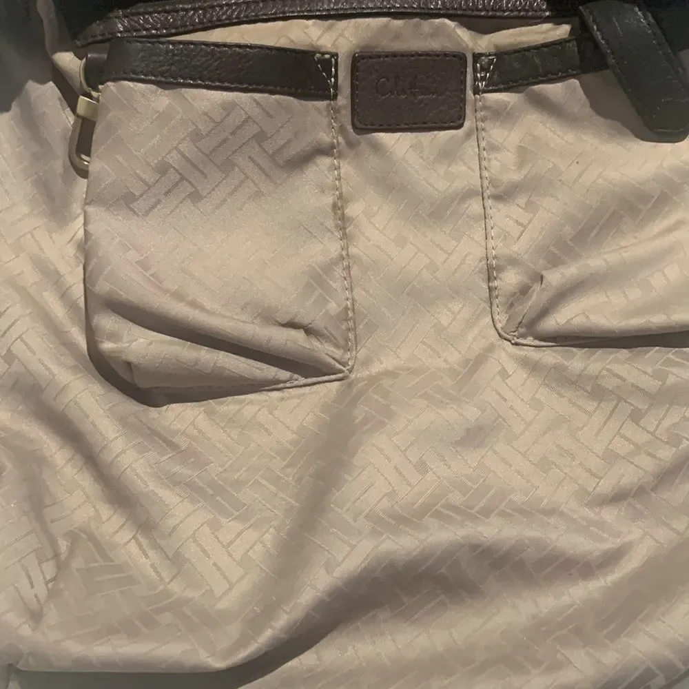 Cole Haan Pebbled Leather Hobo Ruched Brown Double Strap Bag
